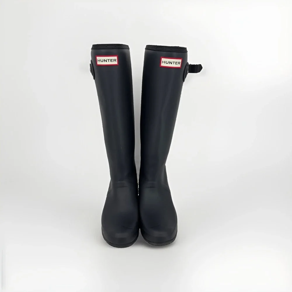 Hunter Original Tall Matte Dark Gray Rain Boots Women Size 8 Barn Garden Preppy